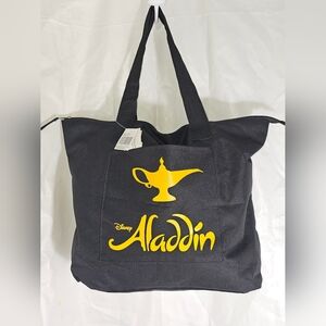 NWT  Retro Disney Aladdin Broadway Black and Yellow Tote Bag
